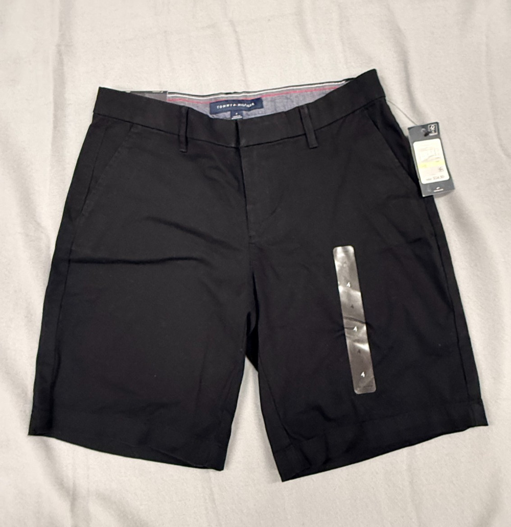 Tommy Hilfiger Hollywood Shorts Womens 4 Black 9" Inseam Chino Casual Summer NWT